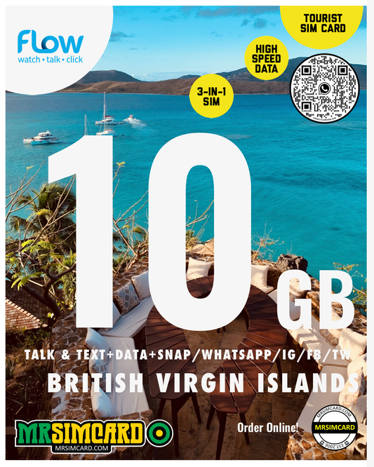 British Virgin Islands Sim - 14 days 10GB