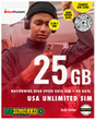 USA Unlimited Sim - Red Pocket 25GB