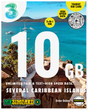Caribbean Sim Card - 3UK - 10GB